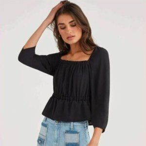 7 FOR ALL MAN KIND women shirt top blouse Black XS